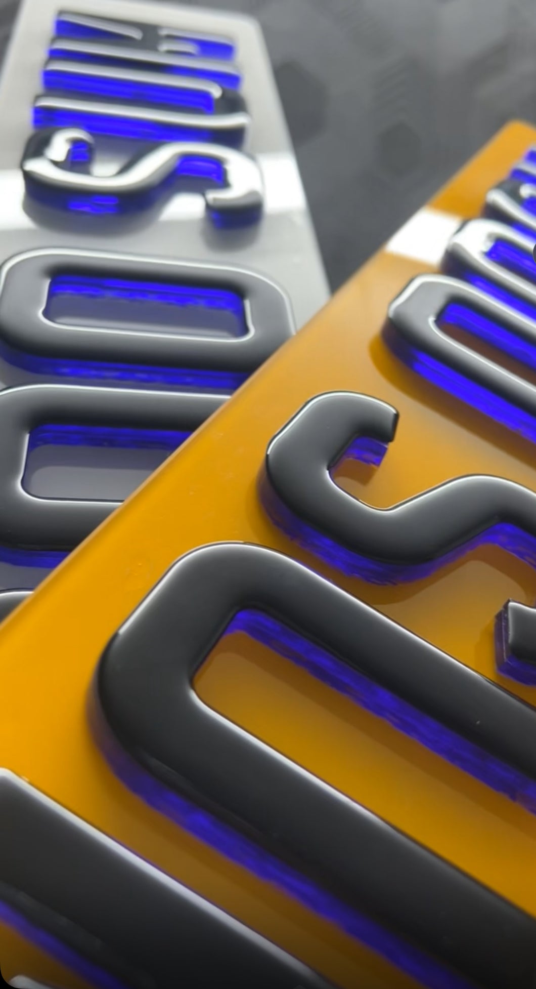 4D 5D Purple Neon Gel Number Plates
