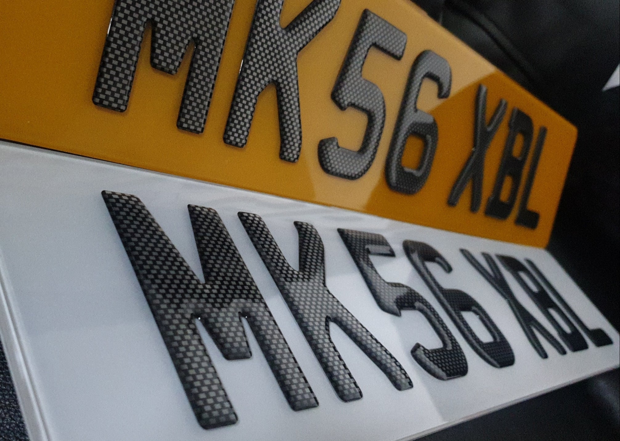 Number Plate Style 3D Carbon Gel Number Plates – CustomizePlates